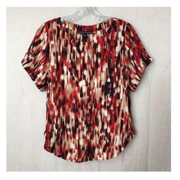 NWT Harlowe & Graham Abstract Print Top Small - Picture 1 of 9